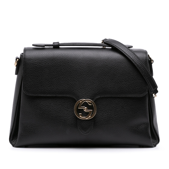 Pre-Loved Gucci Medium Dollar Calf Interlocking G Satchel - Picture 1 of 10